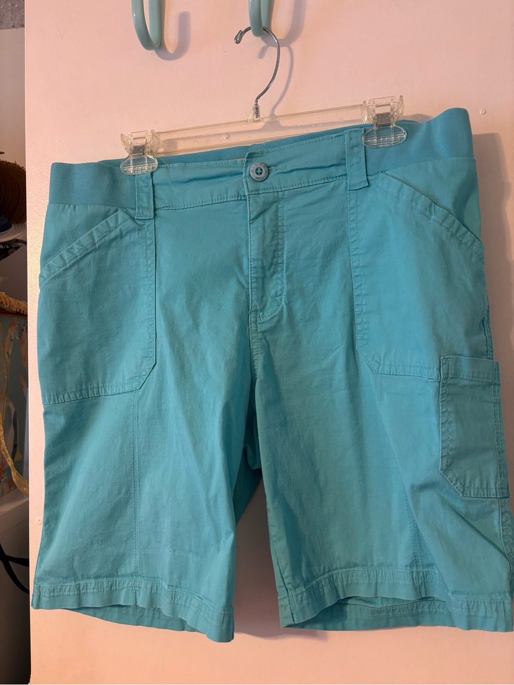 Lee Women's Turquoise Cargo Bermuda Shorts